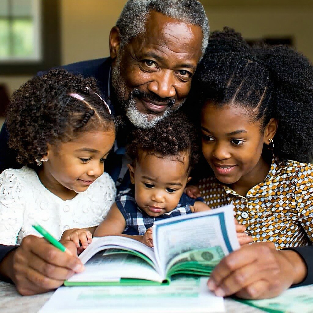 grandpa showing is 3 grandchildren the legacy he will leave behind for them